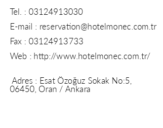 Hotel Monec iletiim bilgileri